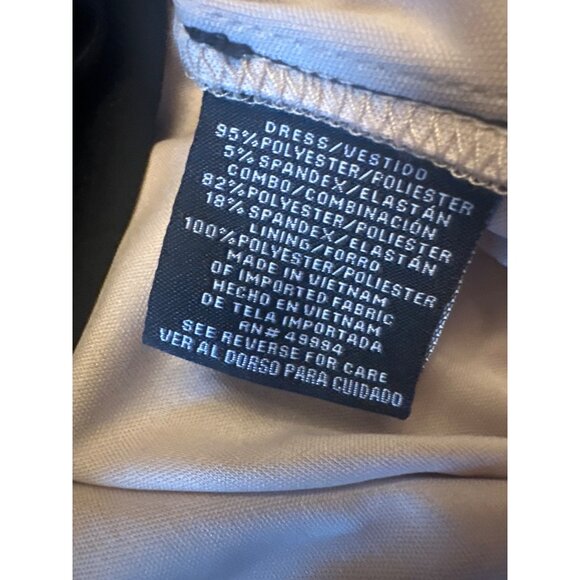 R&M Richards Size 16 Black & Tan Striped Dress Sheer Panels Party Cocktail - Picture 4 of 6